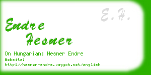 endre hesner business card
